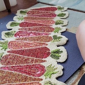 Beaded Strawberry Runner - Red, Pink & Green